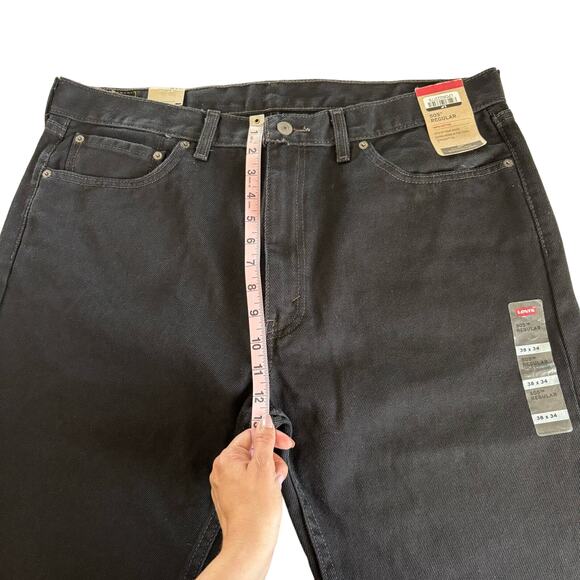 Levi’s Mens 505 Black Regular Fit Straight Leg Performance Cool Jeans Size 38x34 - Picture 5 of 10